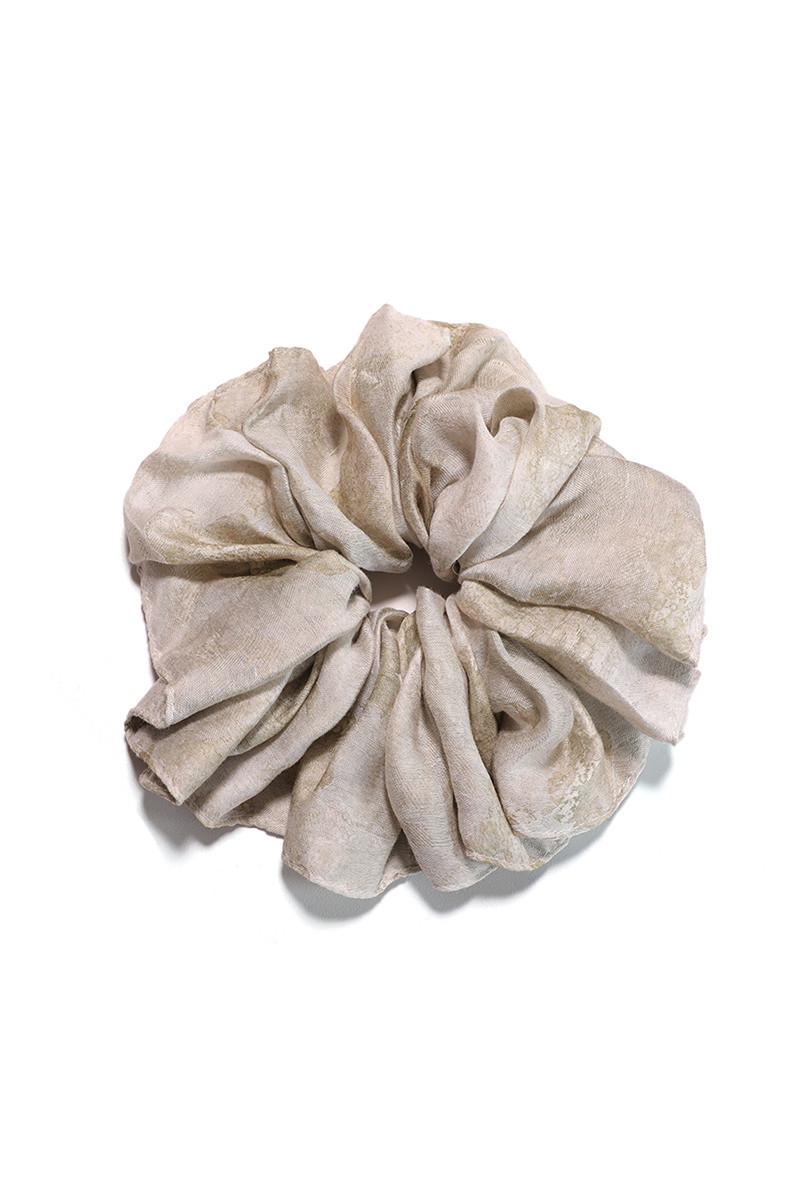 Desert Haze Desert Haze Tercel Round Scrunchie Taupe Abstract, Earthy - Image 1
