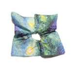 Emerald Eden Satin Square Scrunchie Impressionist Green, Artistic