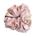 Faded Tapestry Satin Round Scrunchie Vintage Sketch, Delicate