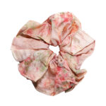 Floral Kiss Tercel Round Scrunchie Vintage Pink, Textured