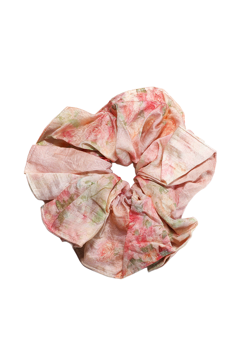 Floral Kiss Floral Kiss Tercel Round Scrunchie Vintage Pink, Textured - Image 1