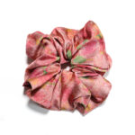 Rose Garden Satin Round Scrunchie Garden Print, Romantic
