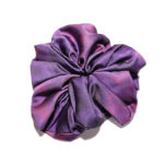 Violet Velvetine Purple Satin Round Scrunchie Violet Watercolor, Smooth
